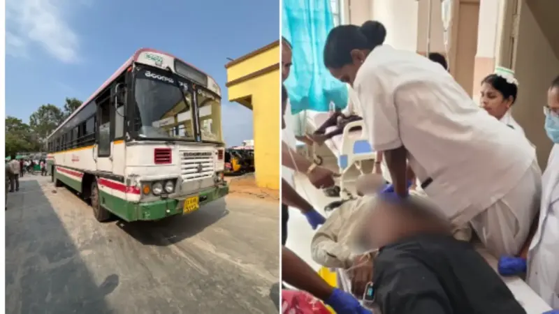 డ్రైవర్ నిర్లక్ష్యం.. బస్సు ఢీకొని వ్యక్తి మృతి!