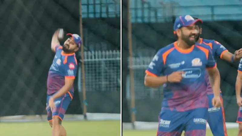 [WATCH]- Rohit Sharma Mimics Abhishek Nayar's Bowling Action In Nets