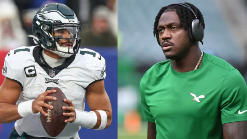 Jalen Hurts Has a Cold Reaction to AJ Brown's Viral Tweet After Bucs Game