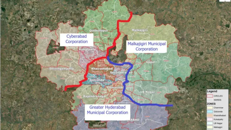 Check out areas under new GHMC, Malkajgiri and Cyberabad Corporations