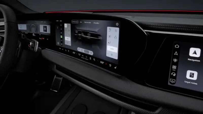 Audi Q9 2027: First images of the interior of the new SUV with three rows, automatic doors, and a roof that changes transparency.