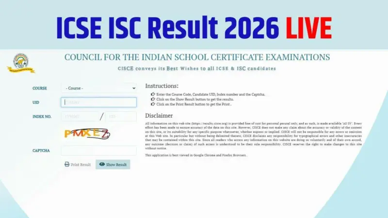 ICSE-ISC Result 2026 (OUT) LIVE: आईसीएसई और और आईएससी बोर्ड 10वीं-12वीं का रिजल्ट जारी,  Digilocker पर देखें नतीजे