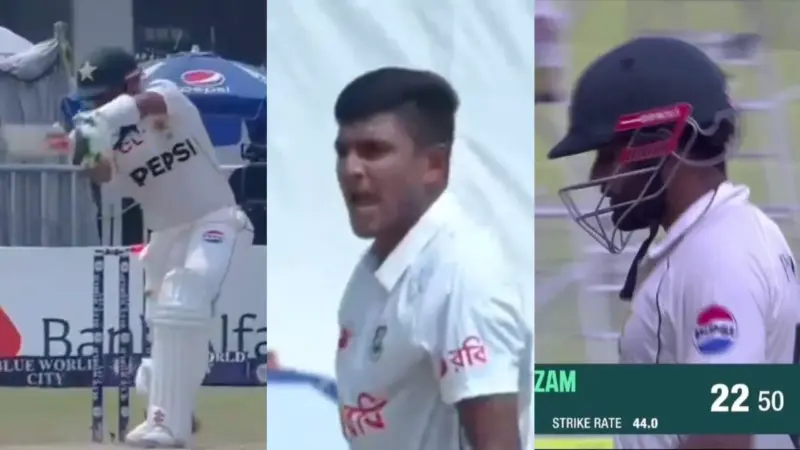 Watch- Babar Azam clean bowled by Nahid Rana; Bangladesh pacer gives a fiery send off