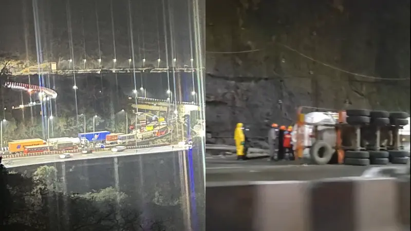 Traffic chaos on Mumbai-Pune Expressway after tanker overturns; passengers stuck for over 12 hours share visuals online