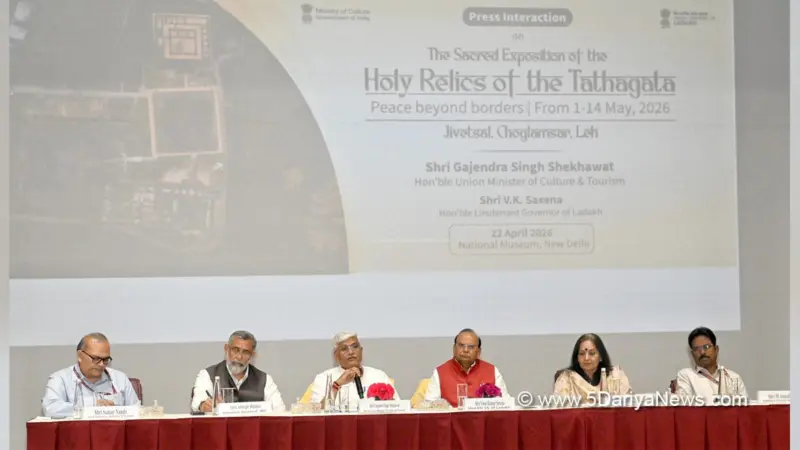 Gajendra Singh Shekhawat Addresses Curtain Raiser for Sacred Exposition of Lord Buddha's Holy Relics in Ladakh