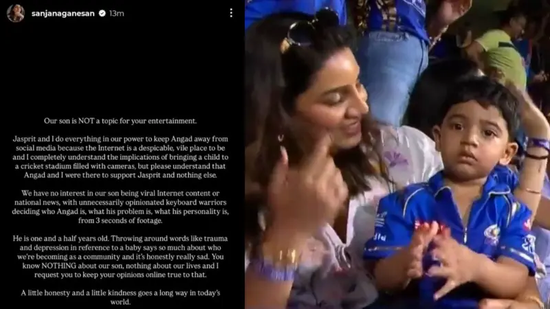 Our son is not a topic for your entertainment: Jasprit Bumrah's wife Sanjana Ganesan slams netizens on trolling child Angad after video goes viral