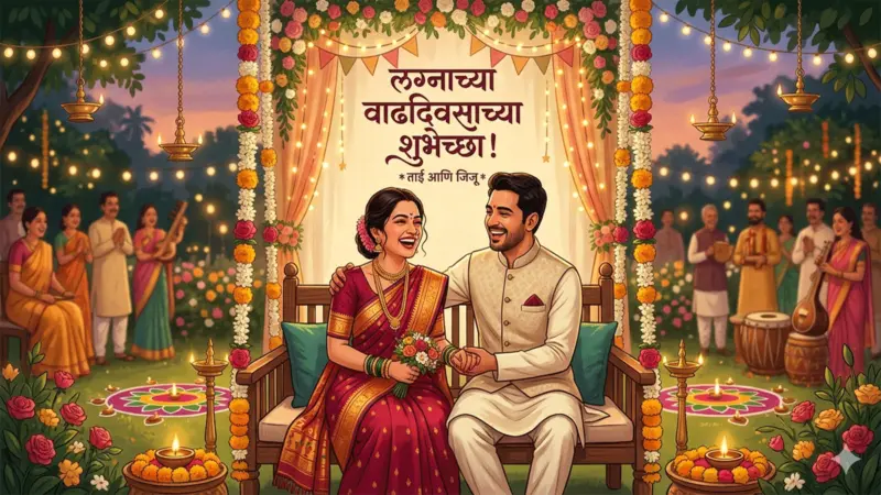 Marriage Anniversary Wishes For Sister And Jiju In Marathi लग्नाच्या वाढदिवसाच्या शुभेच्छा ताई आणि दाजी