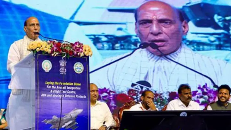 Rajnath Singh, Chandrababu Naidu launch major defence and aerospace projects in Andhra Pradesh