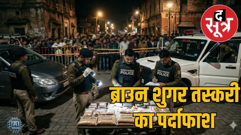 मंदसौर में पुलिस का एक्शन, 20 किलो ब्राउन शुगर के साथ 5 अंतर्राज्यीय तस्कर अरेस्ट