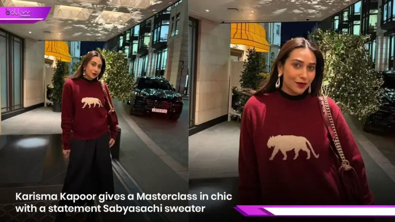 Karisma Kapoor gives a Masterclass in chic with a statement Sabyasachi sweater