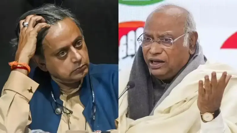 మల్లిఖార్జున్ ఖర్గేతో ఎంపీ శశిధరూర్ భేటీ