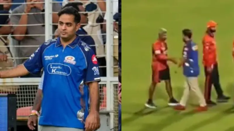 Watch: Akash Ambani shakes hands with Sunrisers Hyderabad players despite MI's 6-wicket loss