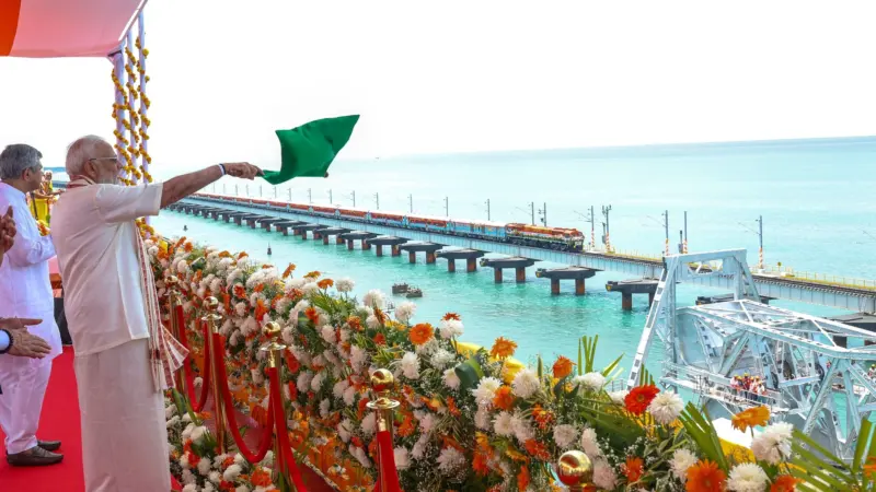 PM Narendra Modi inaugurates new Pamban bridge in Tamil Nadu