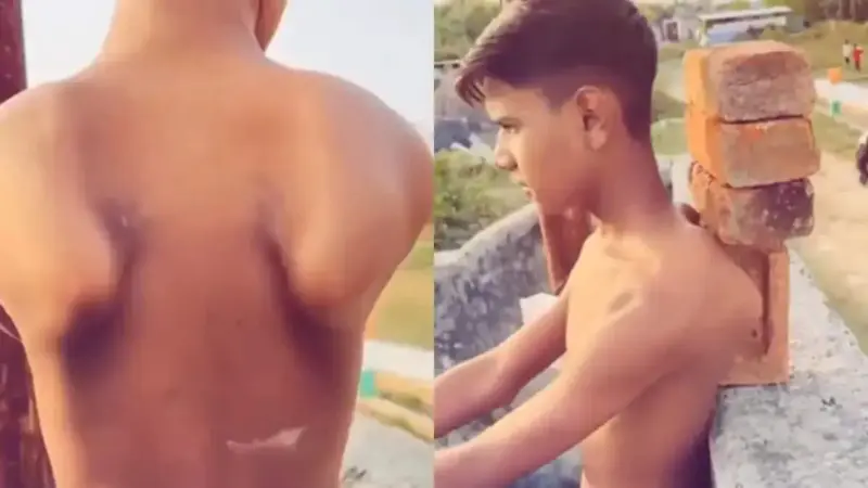 Unbelievable Talent: Boy Lifts Bricks with His Back