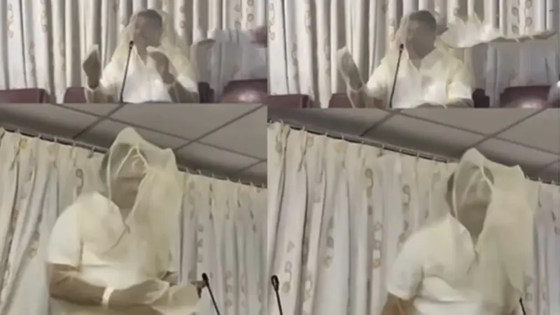 கொசுவலையால் ஆன உடையுடன் சட்டசபைக்கு வந்த எம்.எல்.ஏ.!