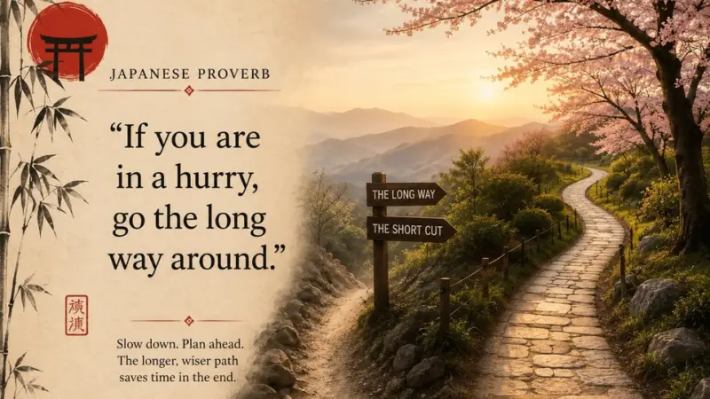 Japanese Proverb of the day: 'If you are in a hurry.'; meaning, business lesson and why it still matters today
