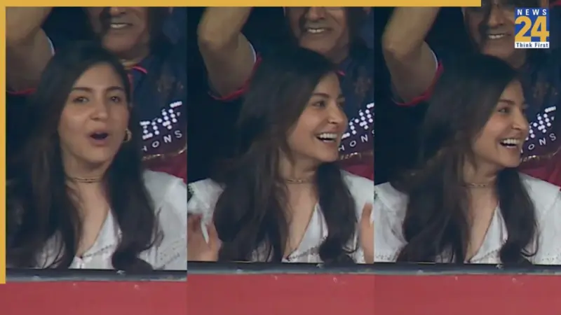 RCB vs GT: Anushka Sharma's cute reaction after Virat Kohli's six steals the show, video goes viral -WATCH