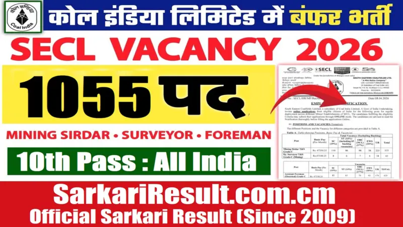 SECL Grade C Various Post Recruitment 2026