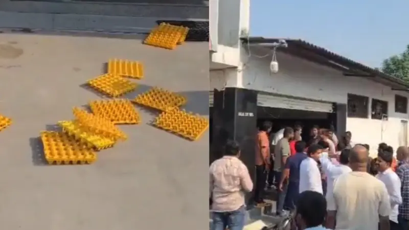 Eggshells flying in Hyderabad as chicken sellers' strike turns messy