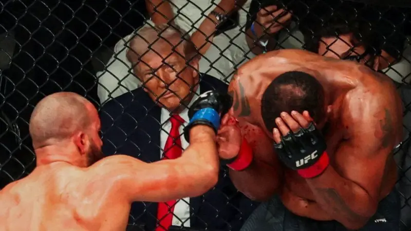 Trump unveils first UFC Freedom 250 poster, attends UFC 327 with Marco Rubio, Sergio Gor, Dana White