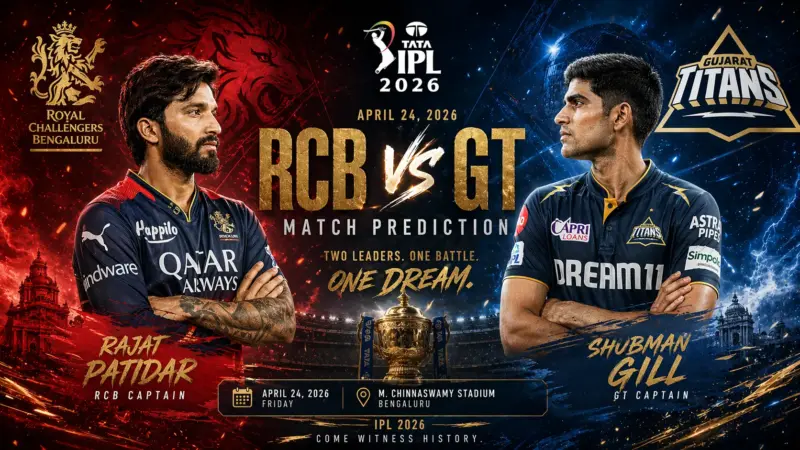 RCB vs GT Match Prediction: Who will win today's IPL 2026 match between Royal Challengers Bengaluru & Gujarat Titans?
