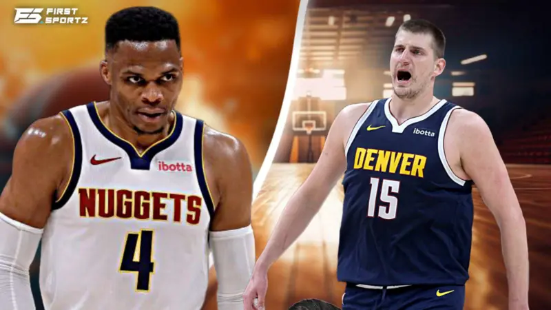 "LeBron's fault still?" - Russell Westbrook misses open layup from Nikola Jokic pass leaving fans upset