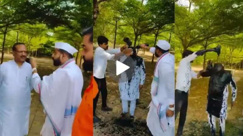 शरद पवार गुट के नेता विकास लवांडे पर जानलेवा हमला, स्याही फेंककर दी जान से मारने की धमकी, VIDEO वायरल