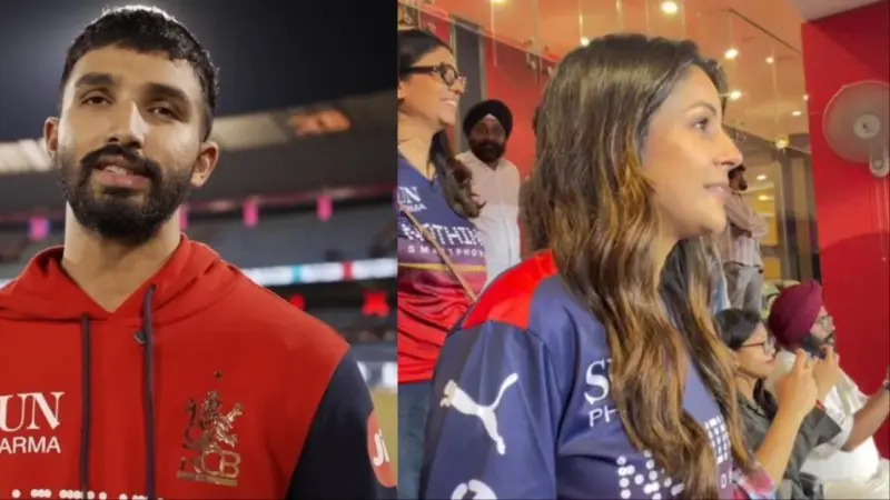 Watch: Shehnaaz Gill sparks dating rumours with RCB star Devdutt Padikkal during RCB vs KKR IPL 2026