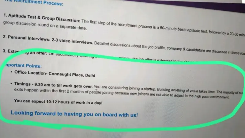 Viral: '9:30 am to till work gets over'; Job listing sparks debate on toxic work culture