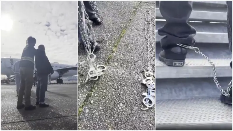 'ASMR: Illegal Alien Deportation Flight': White House shares video showing chained deportees