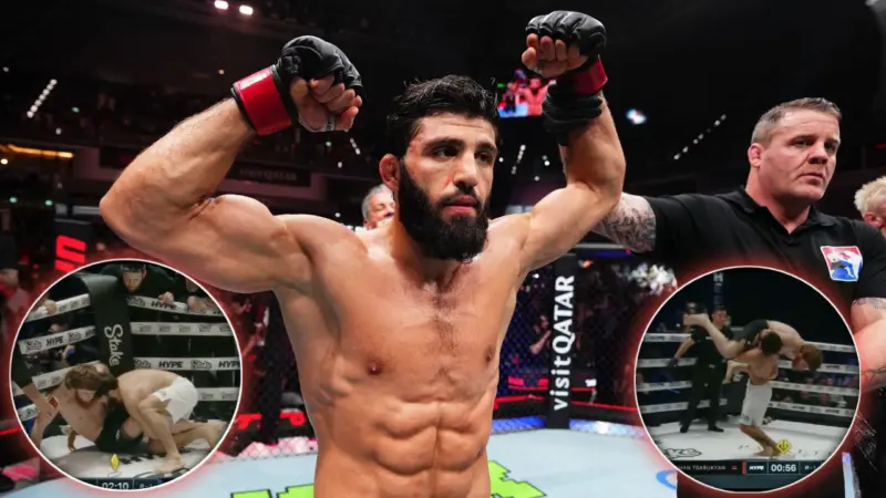 WATCH: Lightweight Arman Tsarukyan is Going Viral for Slamming UFC 185-Pound Star Sharaputdin Magomedov