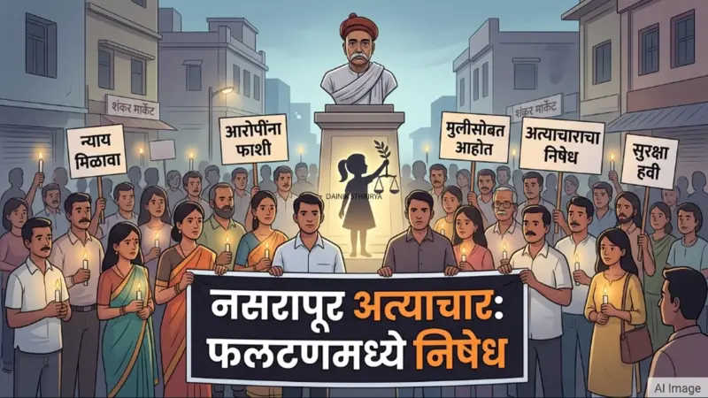 नसरापूर (भोर) येथील भीषण अत्याचार घटनेच्या निषेधार्थ फलटणमध्ये आज 'जाहीर निषेध व श्रद्धांजली सभा'