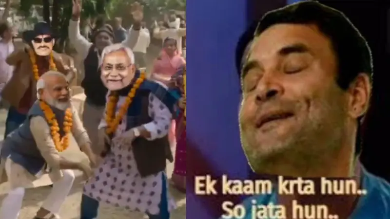 Bihar Assembly Election 2025 Results: From 'NIMO to Nehru ji watching,' netizens have a field day with memes