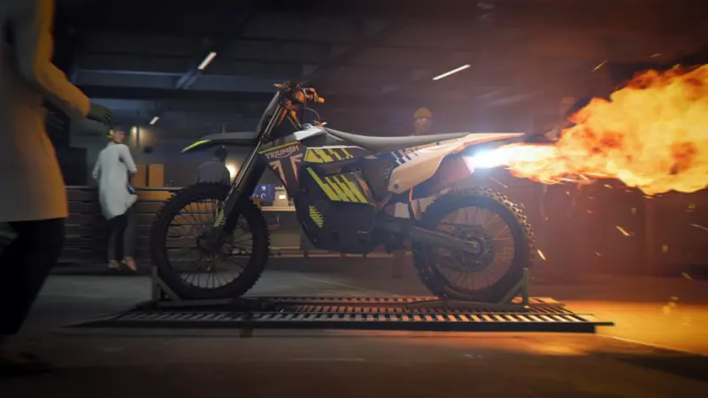Triumph brings a flamethrower-equipped TF 250-X to the new James Bond video game