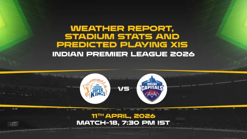 IPL 2026, Match 18: CSK vs DC weather report, stadium stats and predicted playing XIs