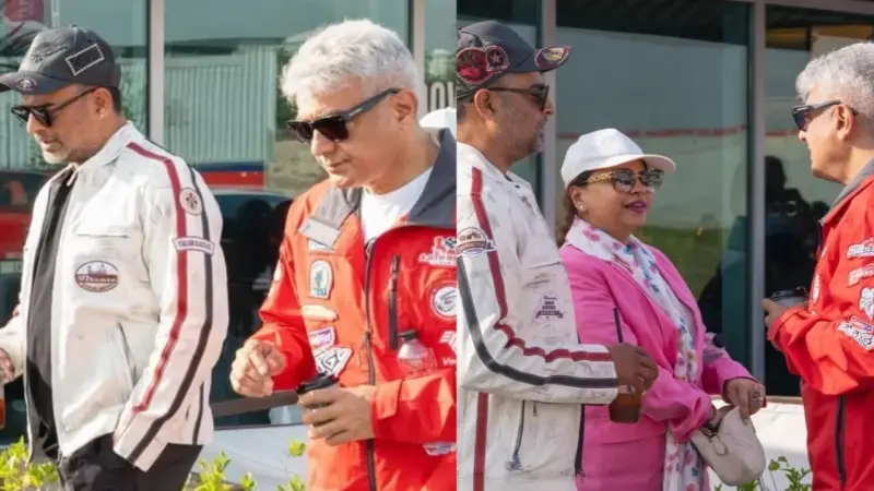 Ajith Kumar meets R Madhavan ahead of upcoming racing week in Dubai, fans ask for an F1 movie; PICS