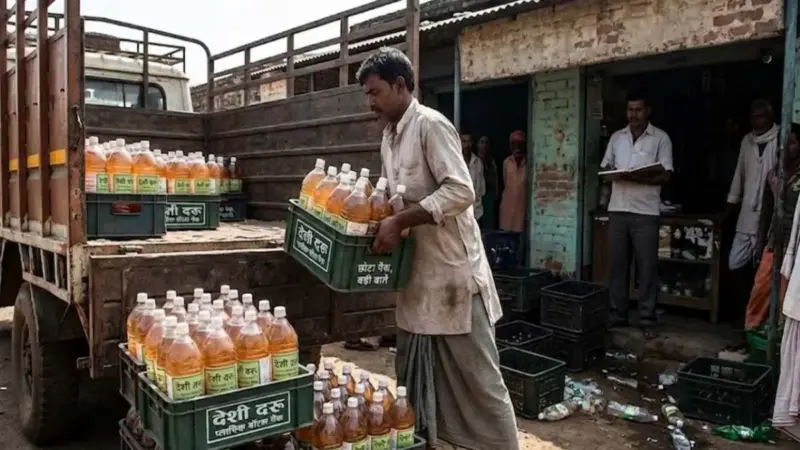 प्लास्टिक बोतल में पहुंची देसी शराब : जिन दुकानों में पुराना स्टॉक खत्म, वहां सप्लाई शुरू