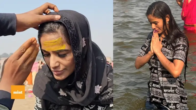 Poonam Pandey takes holy dip at Mahakumbh, shares photos, videos: Instagram reacts, 'Tumhaare paap dhoye nahi jaa sakte'