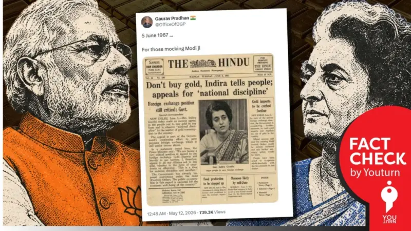 Did "The Hindu" Publish a 1967 Headline Telling People Not to Buy Gold?