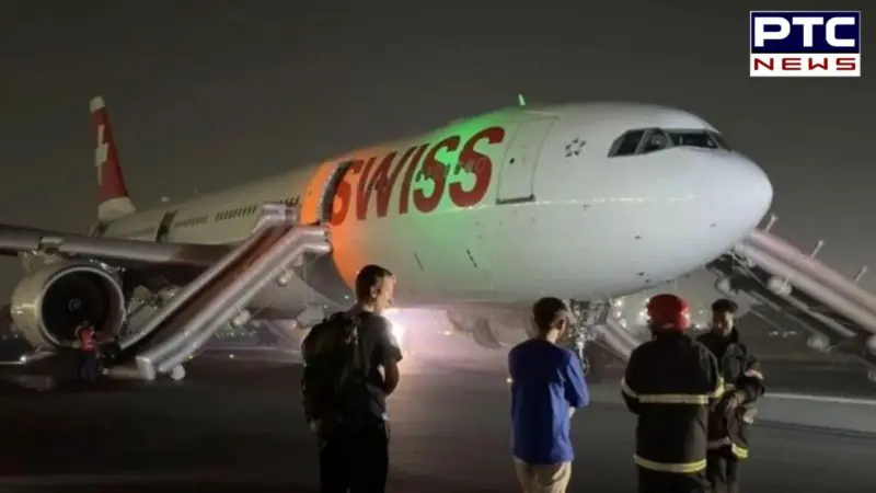 Delhi airport scare: Six injured as SWISS flight catches fire during takeoff after engine fail
