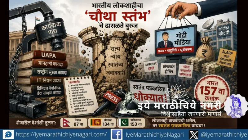 भारतीय लोकशाहीच्या 'चौथ्या स्तंभा'चे ढासळते बुरुज