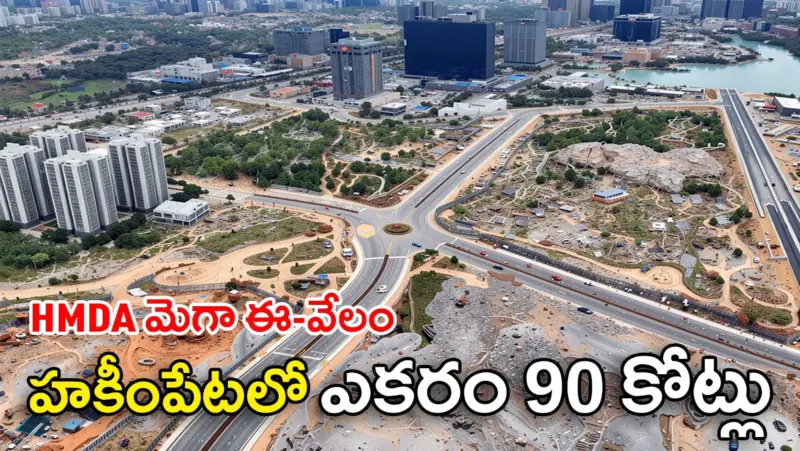 హెచ్‌ఎండీఏ మెగా ఈ-వేలం.. హకీంపేటలో ఎకరం రూ.99 కోట్లు, మోకిల-మేడిపల్లిలో ప్లాట్లు