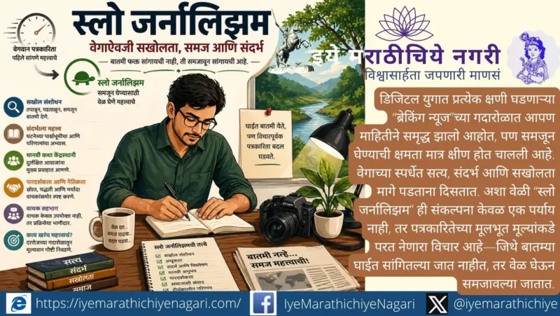 वेगाच्या वादळात हरवलेला अर्थ: स्लो जर्नालिझमचा नवा श्वास
