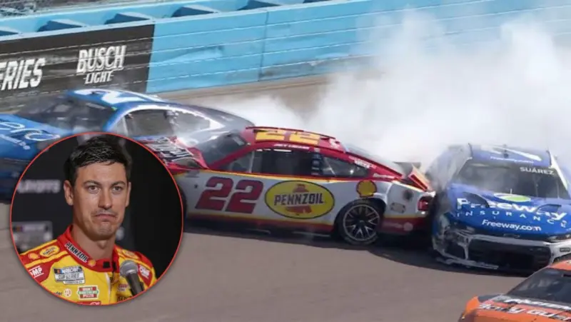 Joey Logano's Car Destroyed in a Wild Wreck Involving AJ Allmendinger at Phoenix