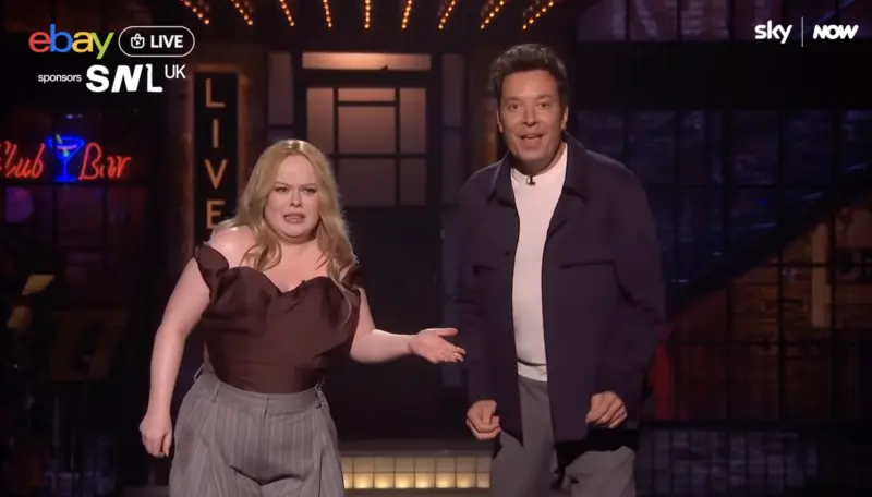 Nicola Coughlans SNL UK monologue has a chaotic cameo from Jimmy Fallon