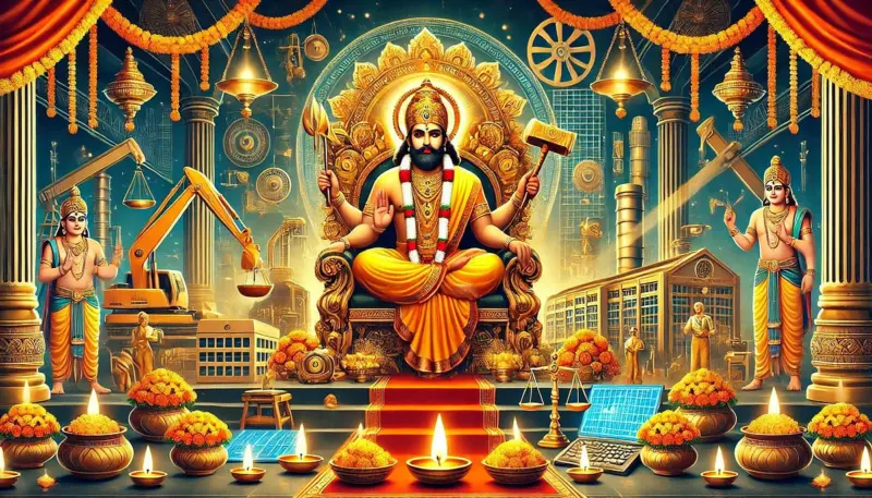 Vishwakarma Puja Celebrated with rituals and festivity in Demow