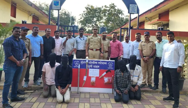 मुंढवा पोलिसांनी दरोड्याच्या तयारीत असलेल्या टोळीला केले गजाआड.