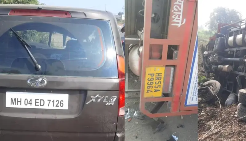 अहमदनगरमध्ये दर्शनासाठी जाताना भीषण अपघात; 3 ठार 8 जखमी.