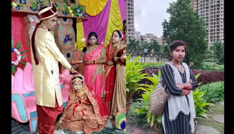 नवविवाहितेने हाताच्या तळव्यावर कारण लिहून केली आत्महत्या.