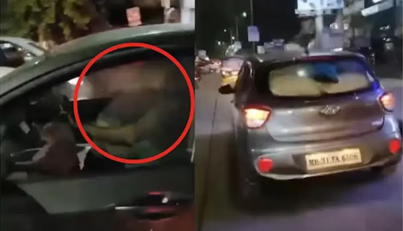 धावत्या कारमध्ये प्रेमीयुगलाचे अश्लील चाळे अन् पोलिसांची कारवाई.